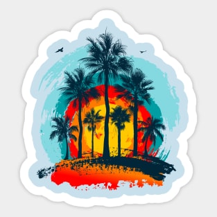 Palm Trees Sunset Sticker